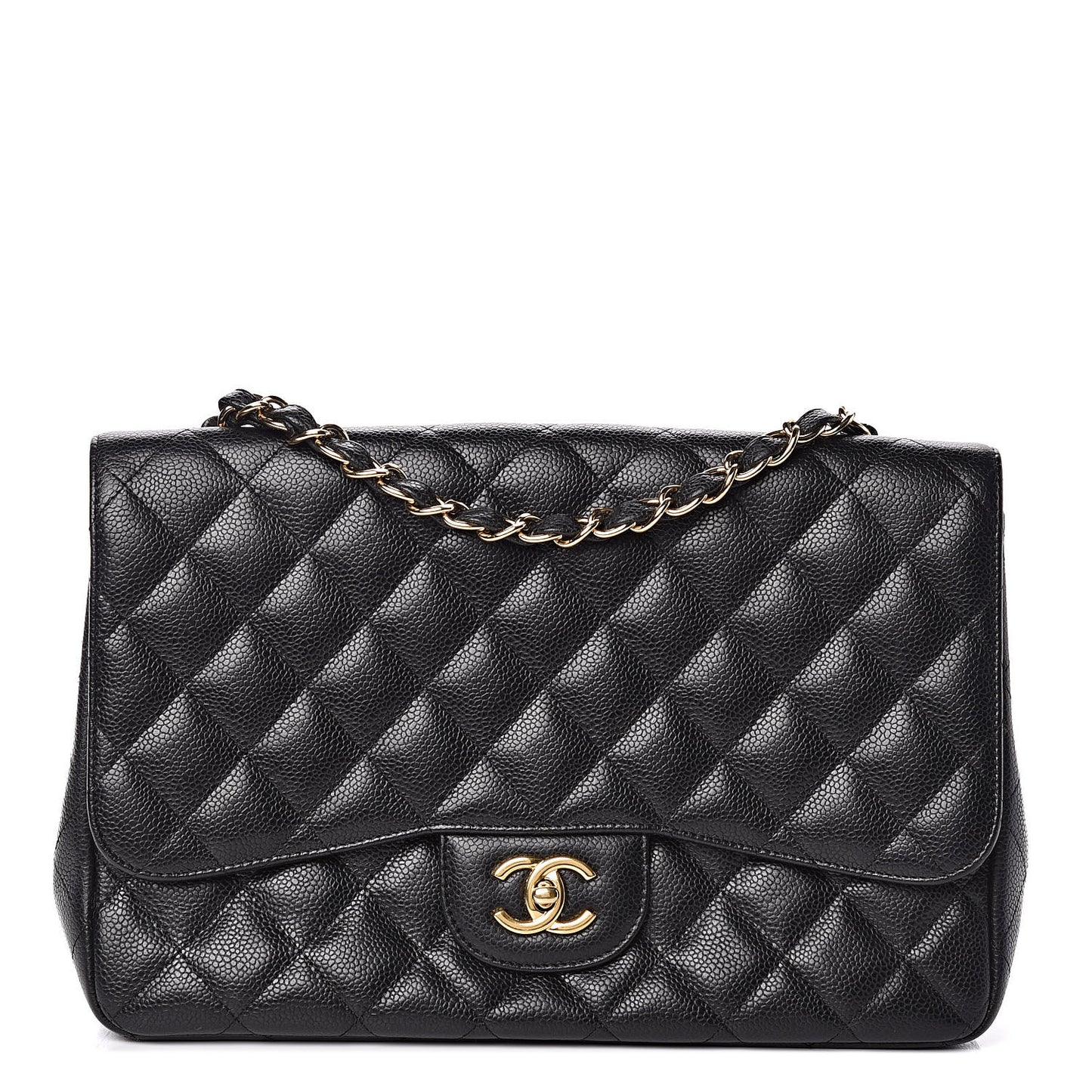 Caviar Quilted Jumbo Single Flap Black