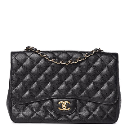 Chanel Caviar Quilted Jumbo Single Flap Black 1 of 12