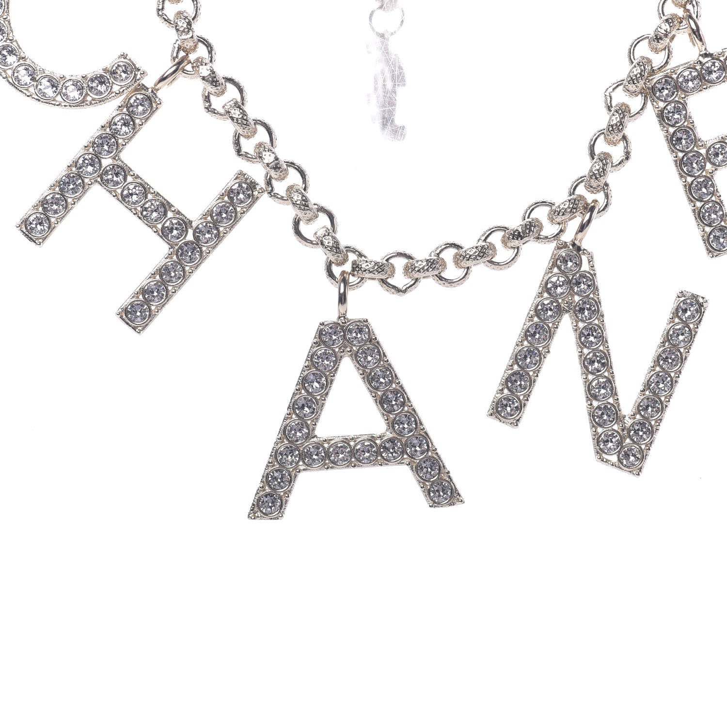 Chanel Crystal City of Lights Letter Chain Necklace Gold 4 of 6
