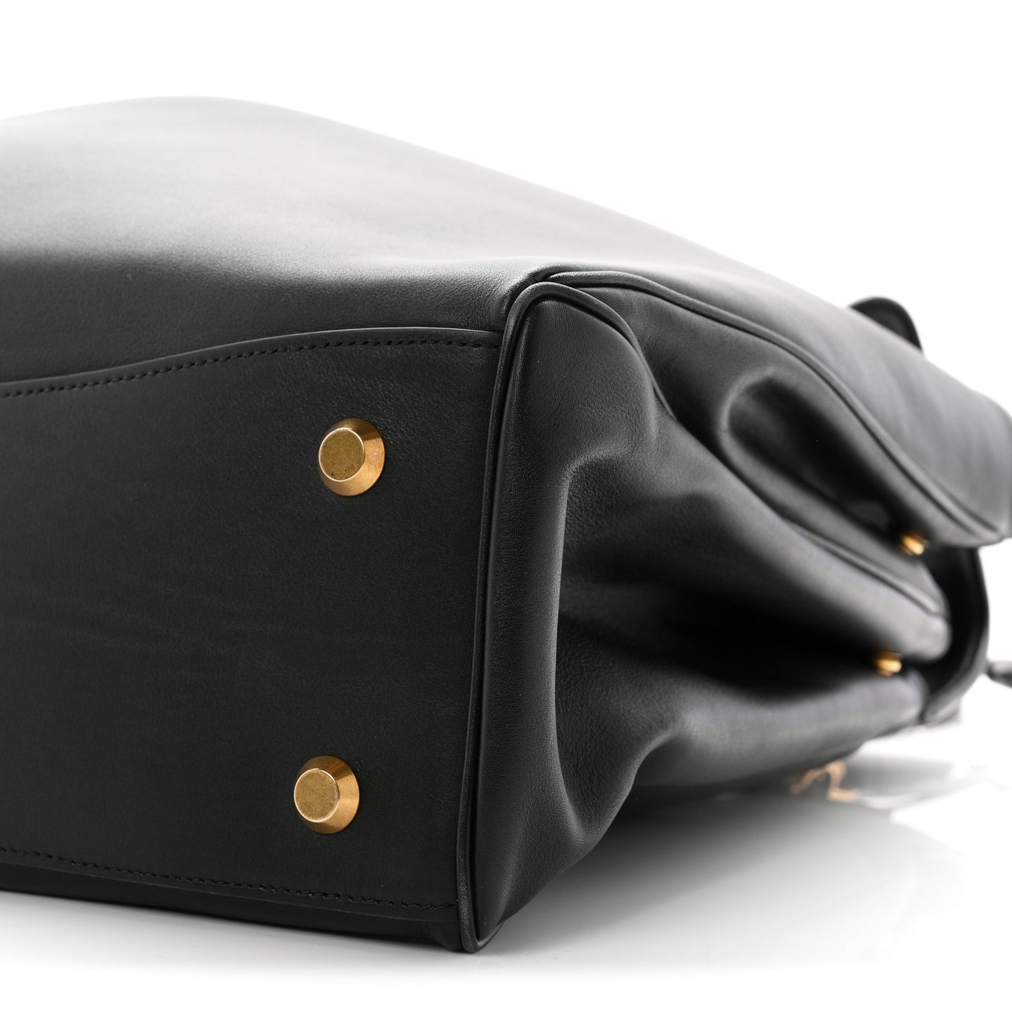 Smooth Calfskin Large Rodeo Top Handle Handbag Black