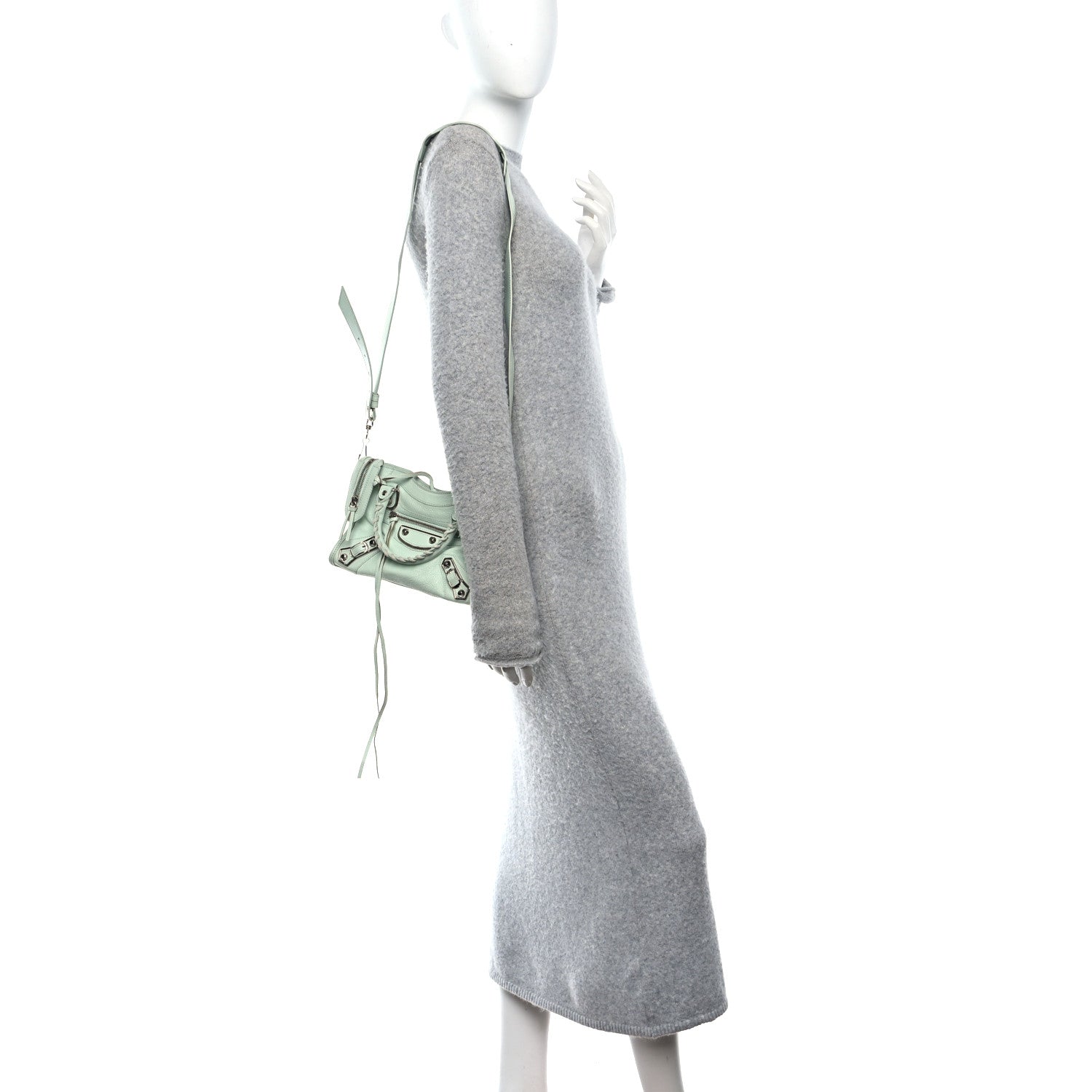 Balenciaga Chevre Silver Metallic Edge Hardware Mini City Vert Anis 2 of 11