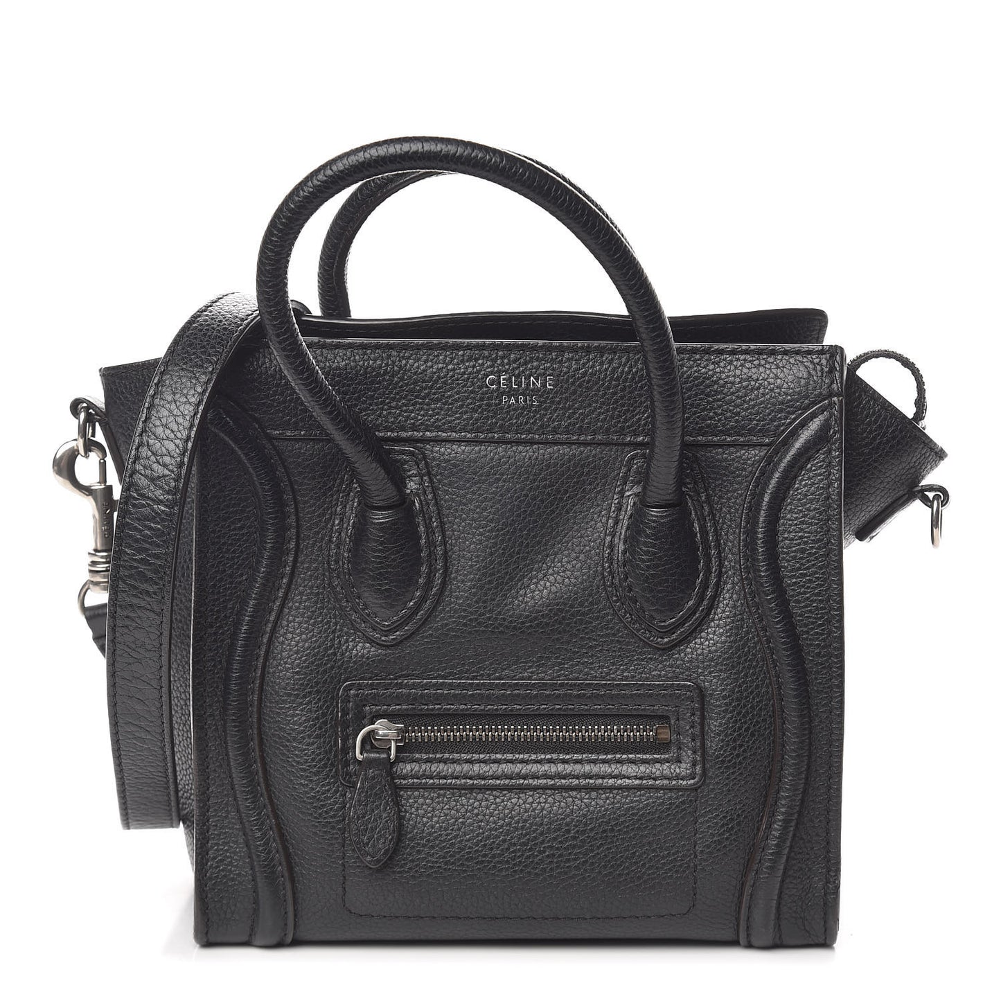 Drummed Calfskin Nano Luggage Black