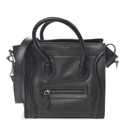 Celine Drummed Calfskin Nano Luggage Black 1 of 11