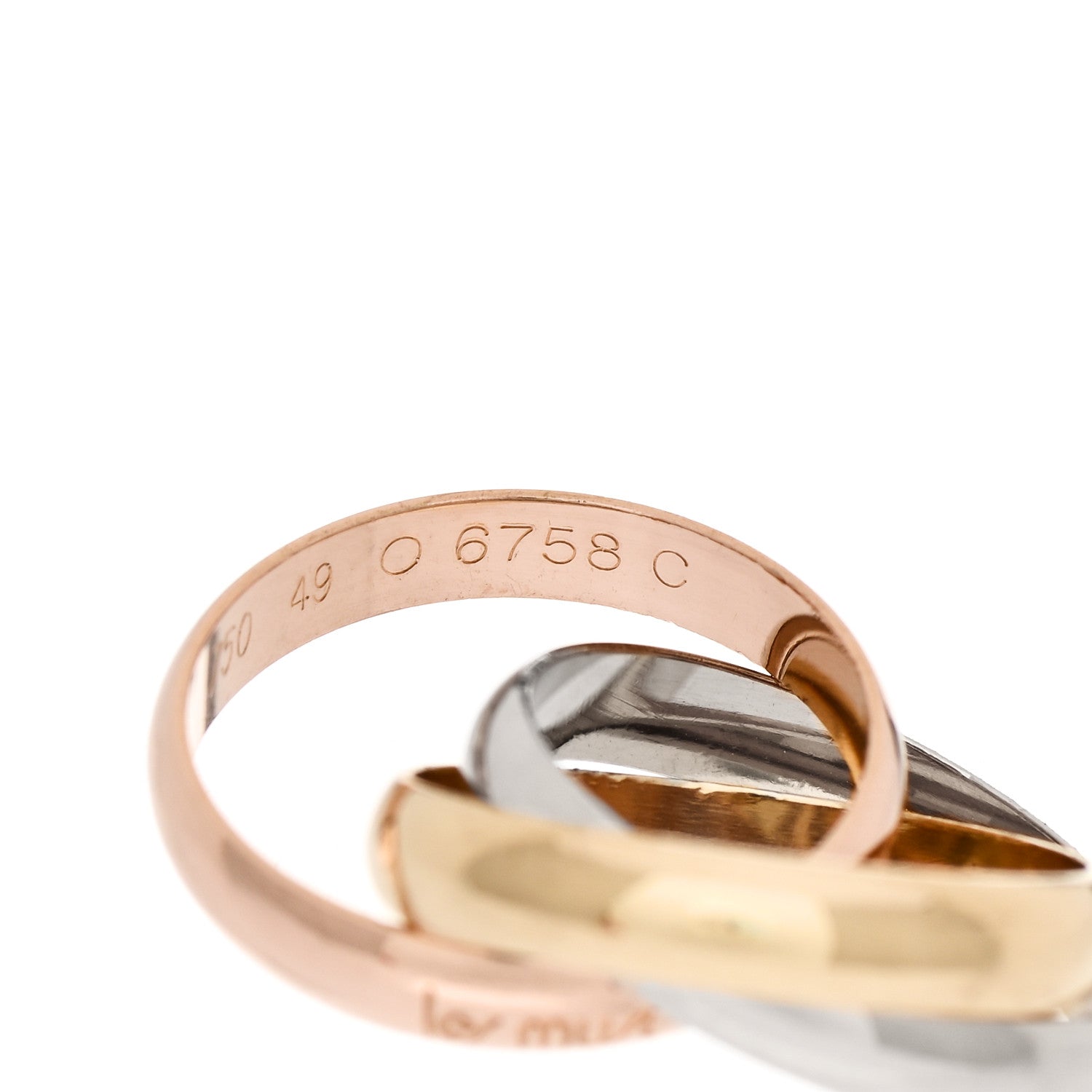 Cartier 18K Pink Yellow White Gold Classic Les Must De Cartier Trinity Ring 49 4.75 4 of 4