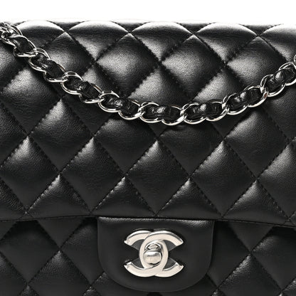 Chanel Lambskin Quilted Medium Double Flap Black 8 of 10