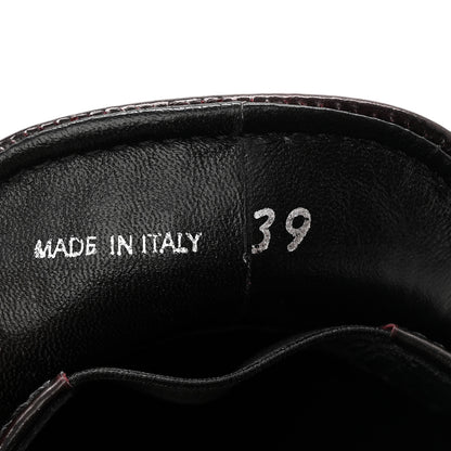 Prada Spazzolato Metal Triangle Logo 50mm Loafers 39 Cordovan 9 of 10