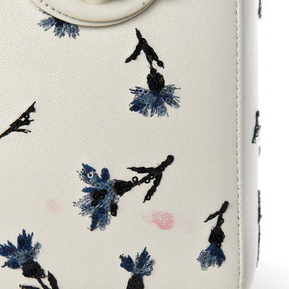 Christian Dior Lambskin Embroidered Sequin Medium Flower Lady Dior Off White 10 of 13