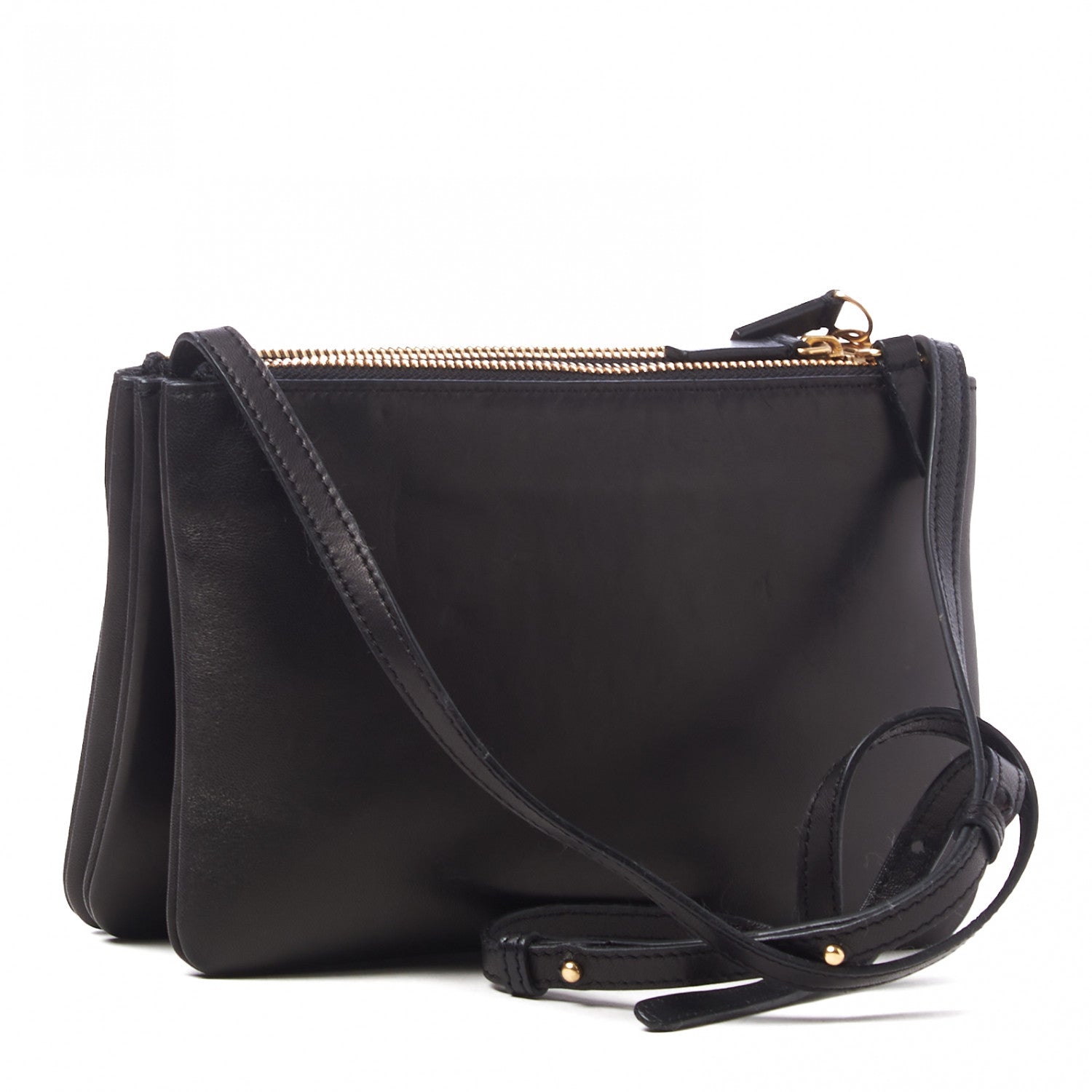 Celine Lambskin Small Trio Crossbody Bag Black 3 of 11