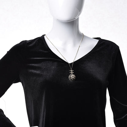 Chanel Crystal CC Roman Palace Dome Long Necklace Gold 3 of 10