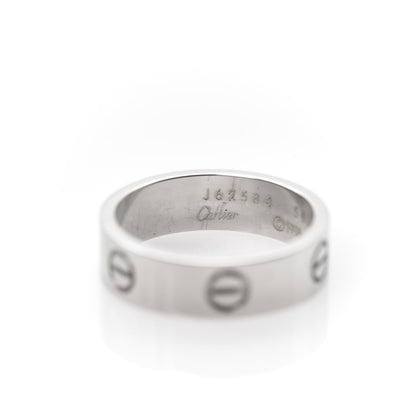 Cartier 18K White Gold 6mm LOVE Ring 59 8.75 5 of 5