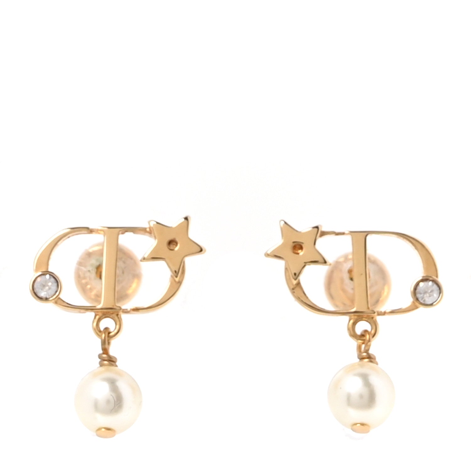 Christian Dior Pearl Petit CD Earrings Gold 1 of 4