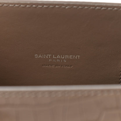 Saint Laurent Calfskin Crocodile Embossed Baby Sac De Jour Brown 5 of 9