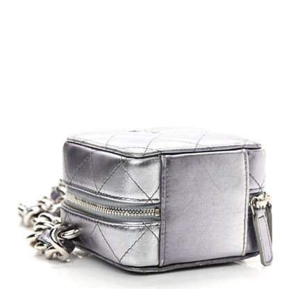 Chanel Gradient Metallic Lambskin Quilted Like A Wallet Clutch With Chain Silver Purple 4 of 12