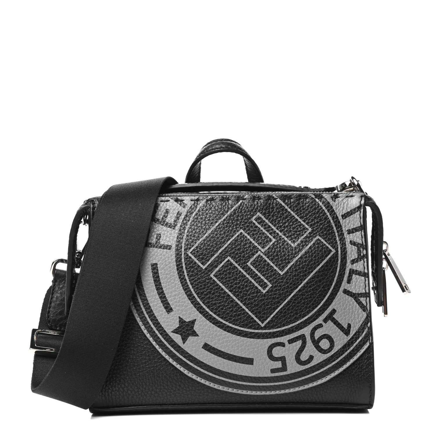 Fendi Cuoio Romano Selleria Fendi Stamp Patch Mini Lui Bag Black Grigio 1 of 8
