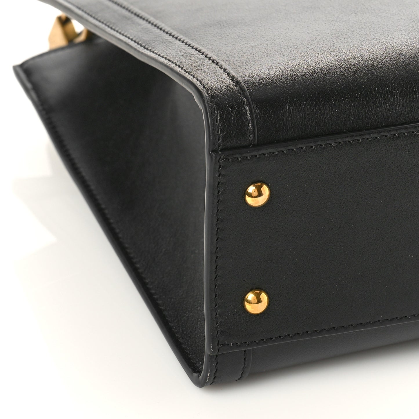 Calfskin Small Diana Tote Bag Black Yellow Fluo