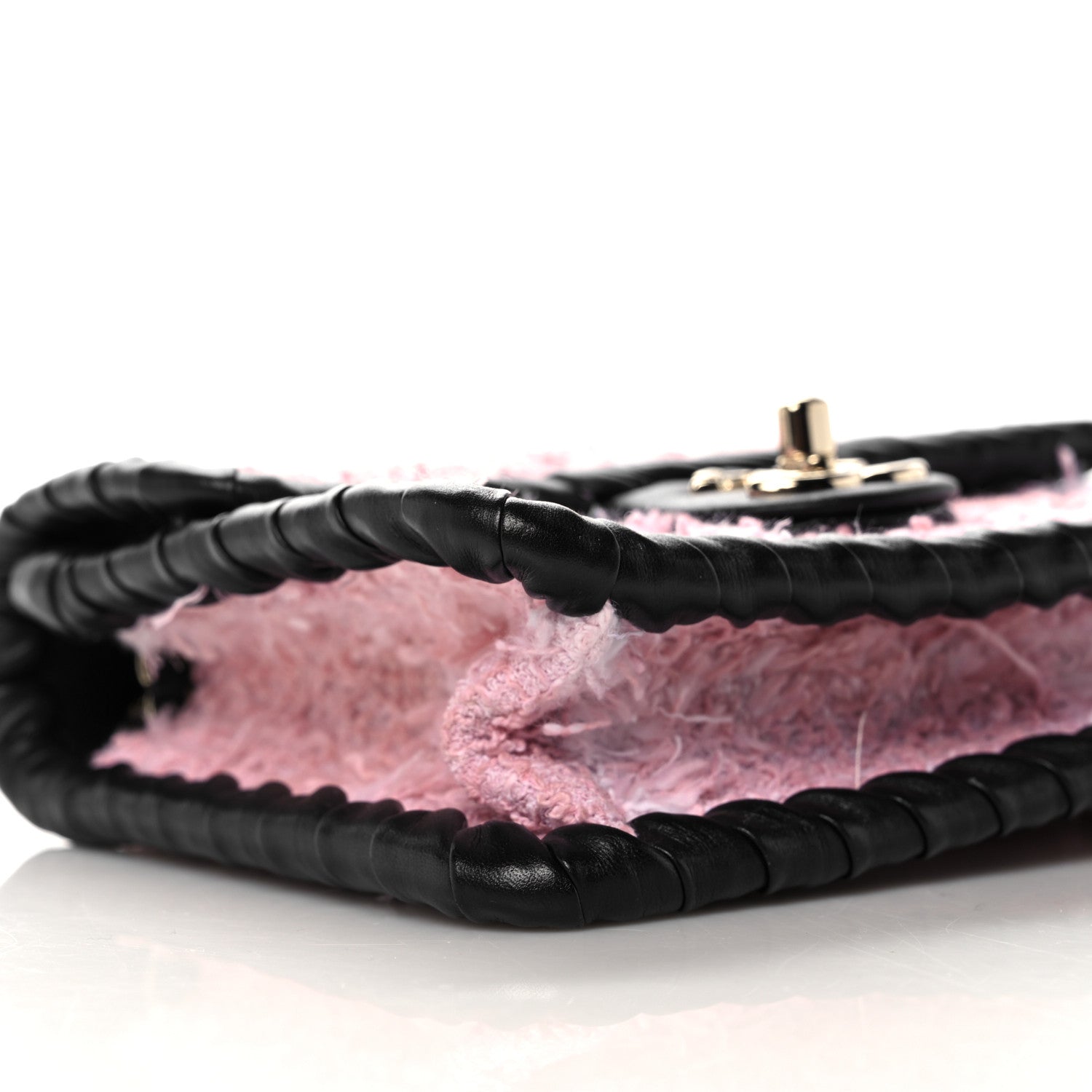 Chanel Tweed Braided Calfskin Mini My Own Frame Flap Pink Black 8 of 10
