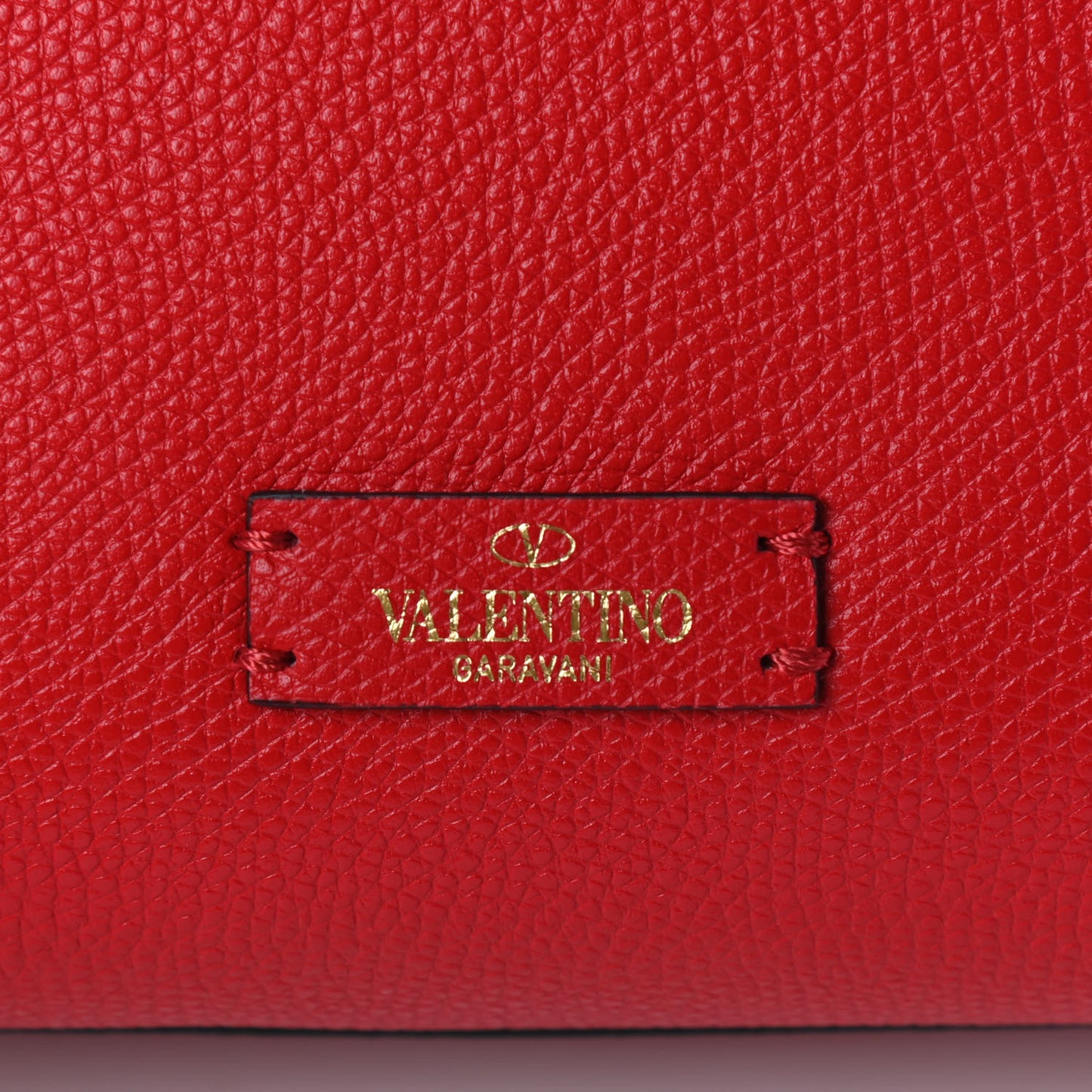 Grainy Calfskin Small VSling Top Handle Bag Rouge Pur Cerise