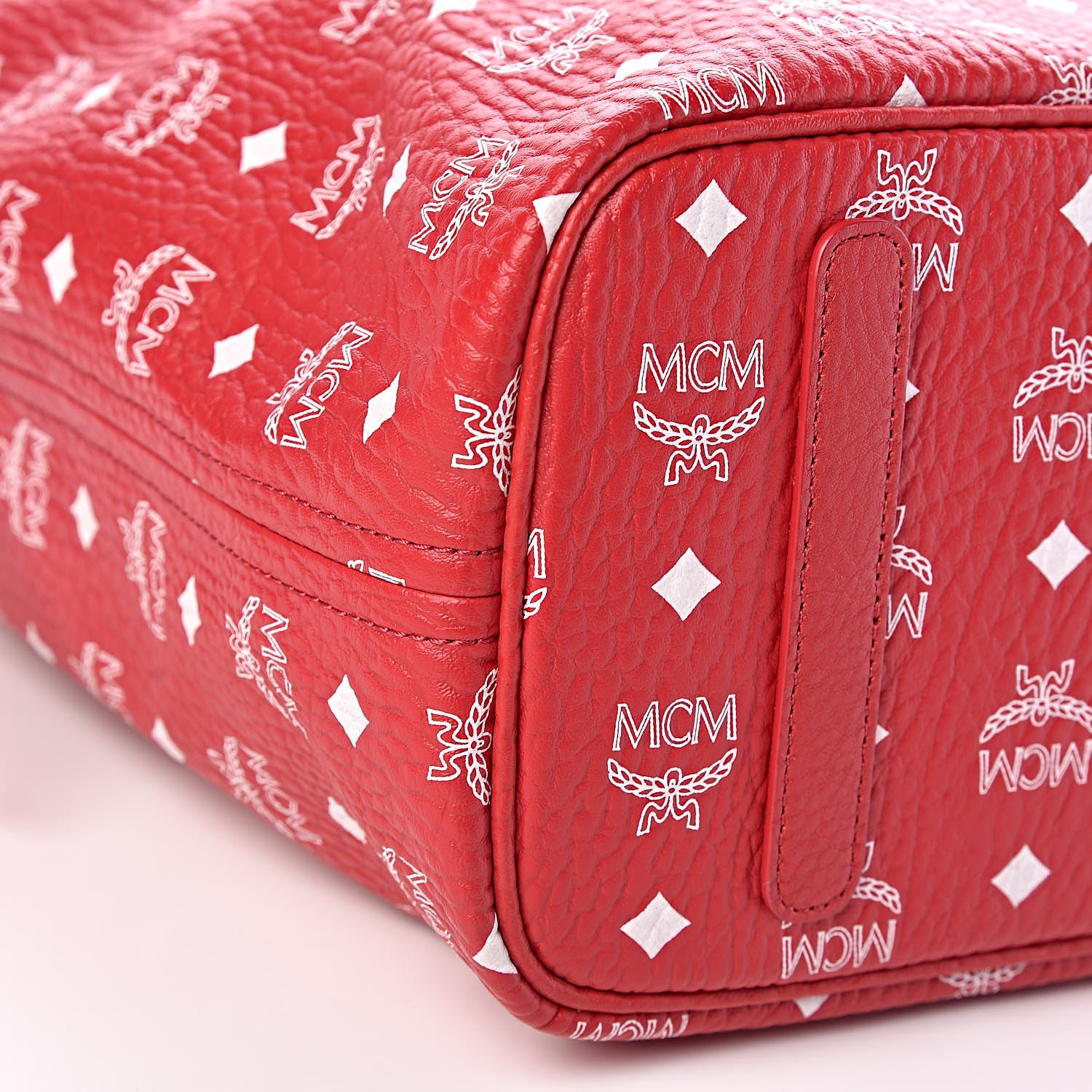 MCM Visetos Medium Liz Reversible Shopper Tote Ruby Red 12 of 14