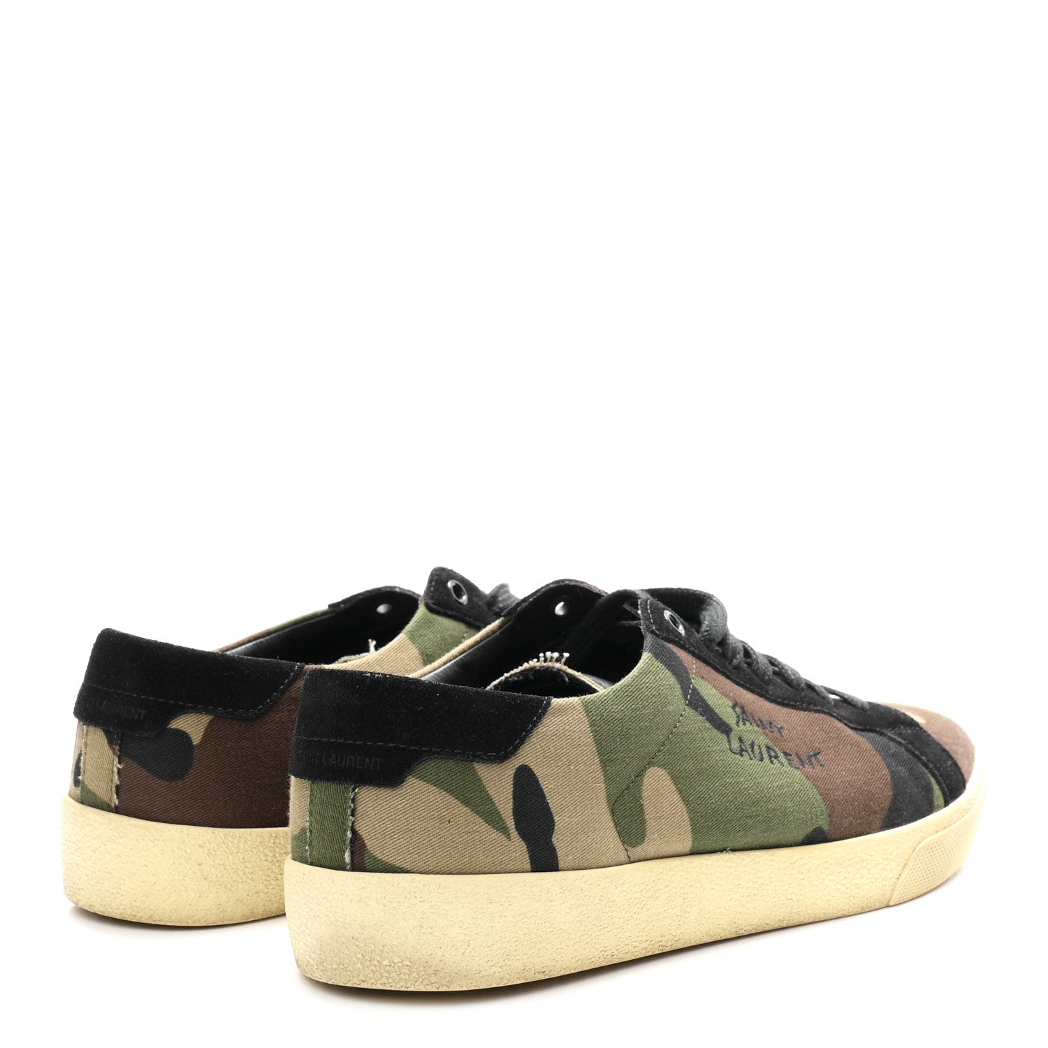 Saint Laurent Canvas Camouflage Signa SL/06 Low Top Sneakers 43 Kaki 5 of 9