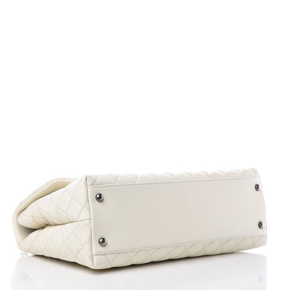 Chanel Caviar Lizard Quilted Medium Coco Handle Flap White 4 of 9