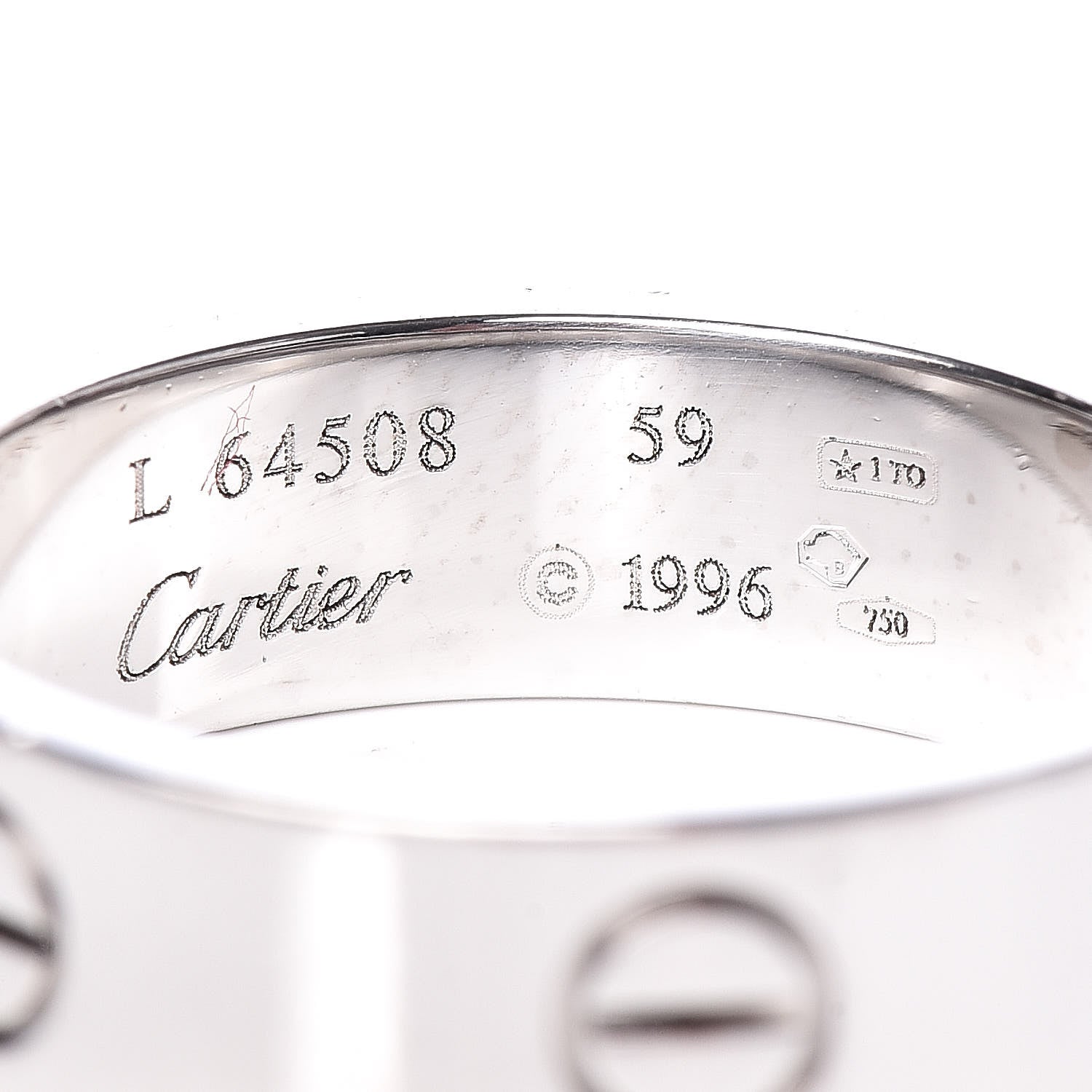 Cartier 18K White Gold 6mm LOVE Ring 59 8.75 4 of 5