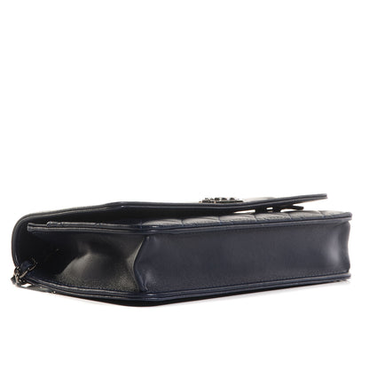 Chanel Lambskin Quilted Boy Wallet On Chain WOC Navy 4 of 9