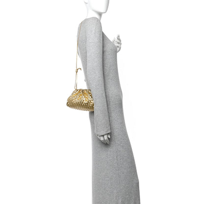 Bottega Veneta Metallic Fabric Bubble Wrap The Mini Pouch Gold 2 of 9