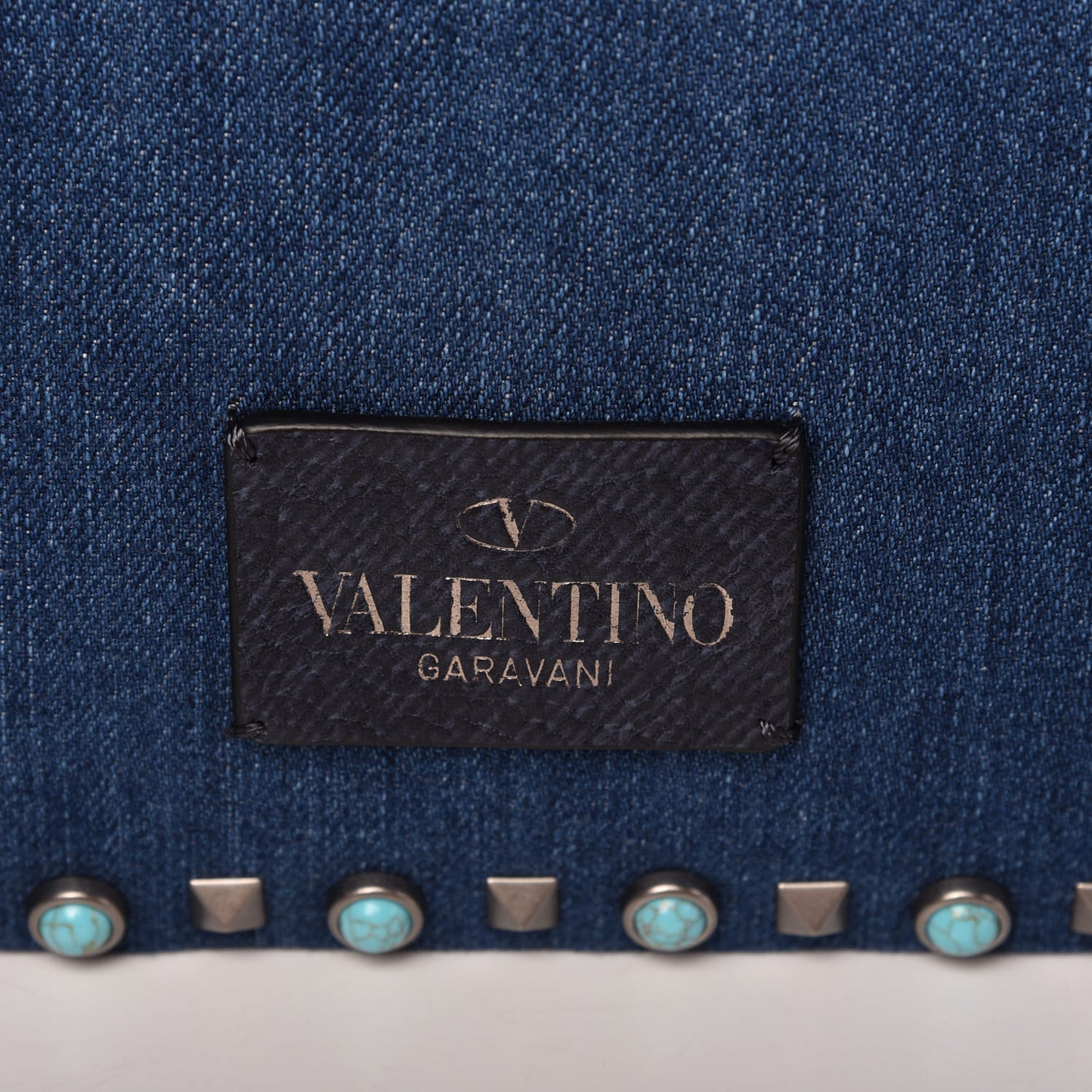 Denim Small Guitar Strap Rockstud Rolling Flip-Lock Messenger Bag Blue