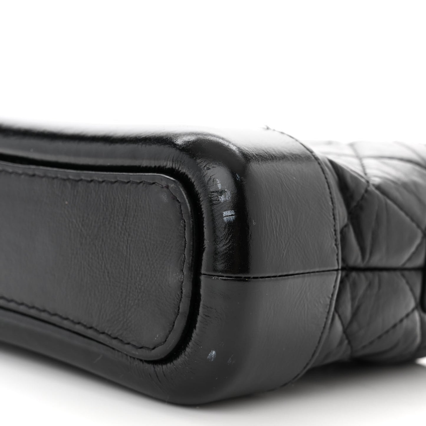 Aged Calfskin Quilted Small Gabrielle Hobo Black
