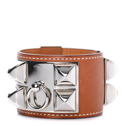 Hermes Barenia Collier de Chien CDC Bracelet S Fauve 1 of 4
