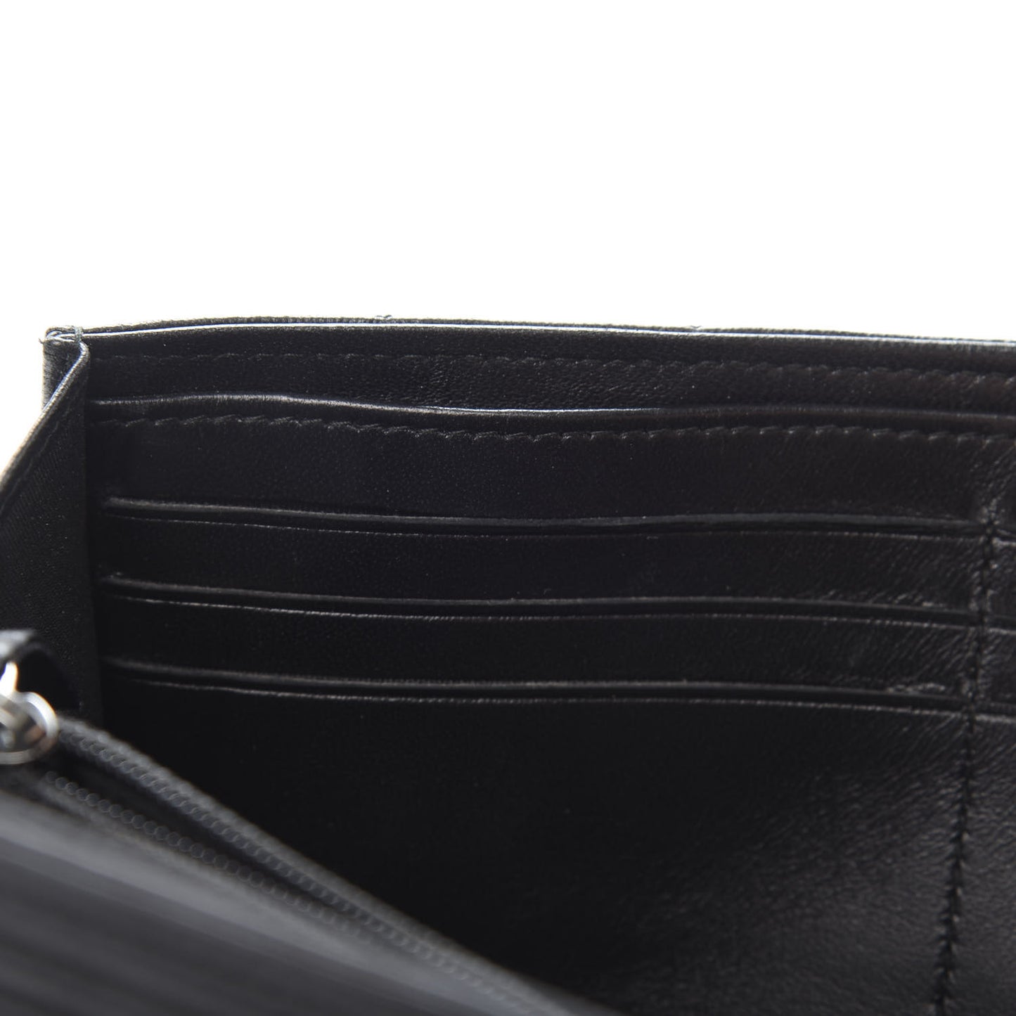 Lambskin Quilted Boy Flap Wallet Black