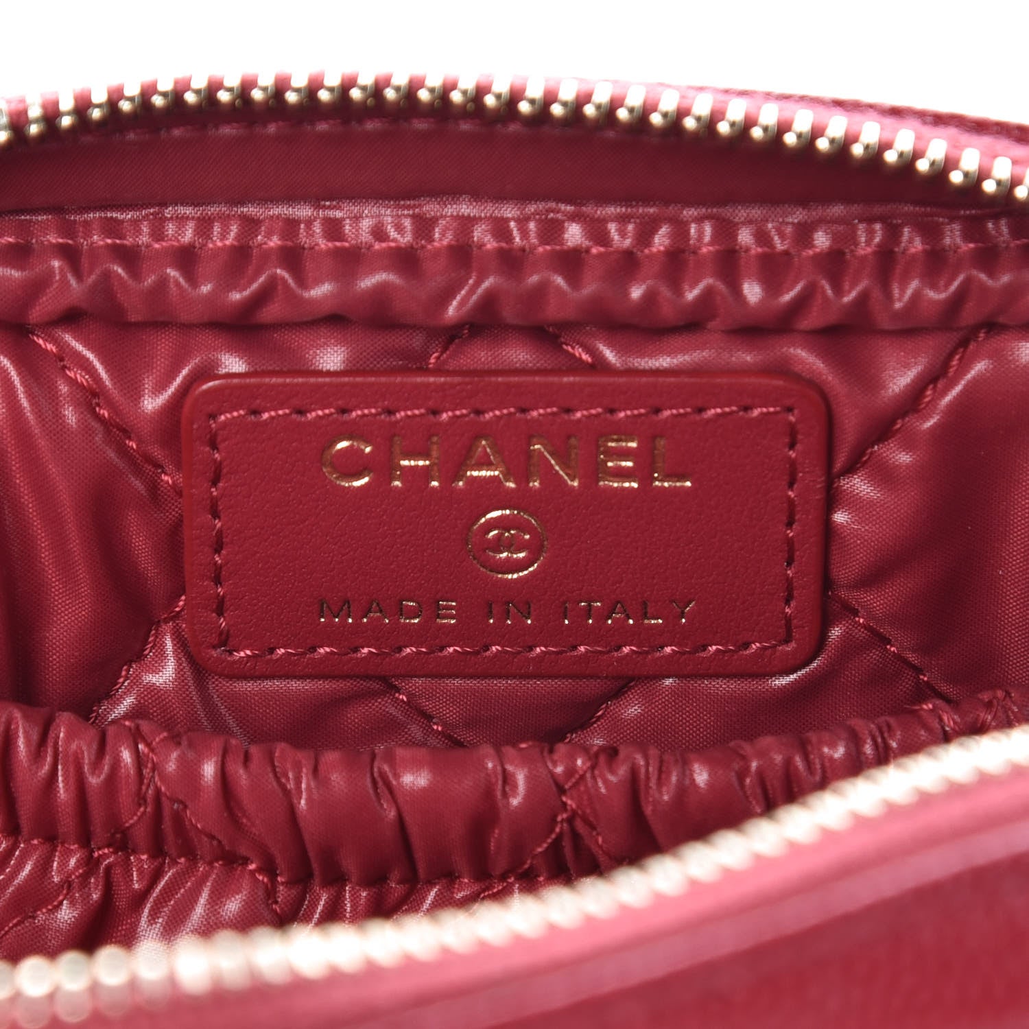 Chanel Caviar Quilted Small Curvy Pouch Cosmetic Case Dark Pink 6 of 8