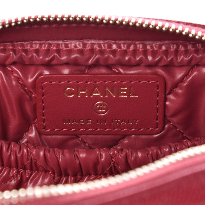 Chanel Caviar Quilted Small Curvy Pouch Cosmetic Case Dark Pink 6 of 8