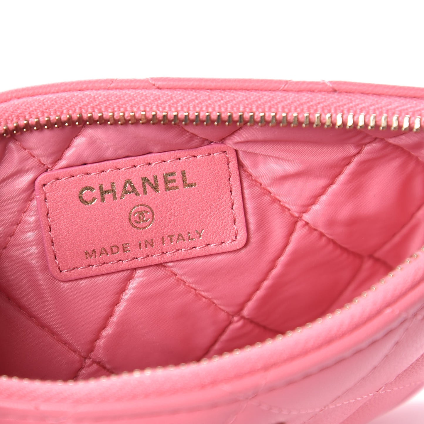 Lambskin Quilted Small Casino Cosmetic Case Pink