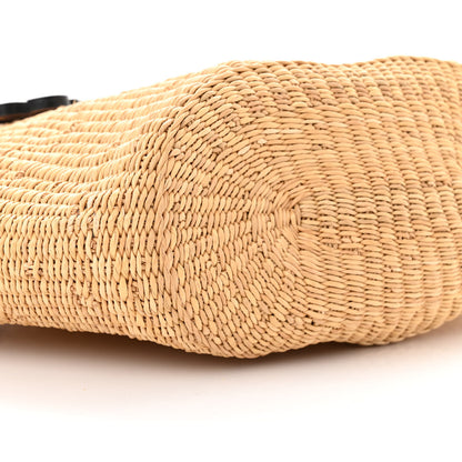 Loewe Calfskin Raffia Paulas Ibiza Small Basket Tote Bag Natural Tan 9 of 11