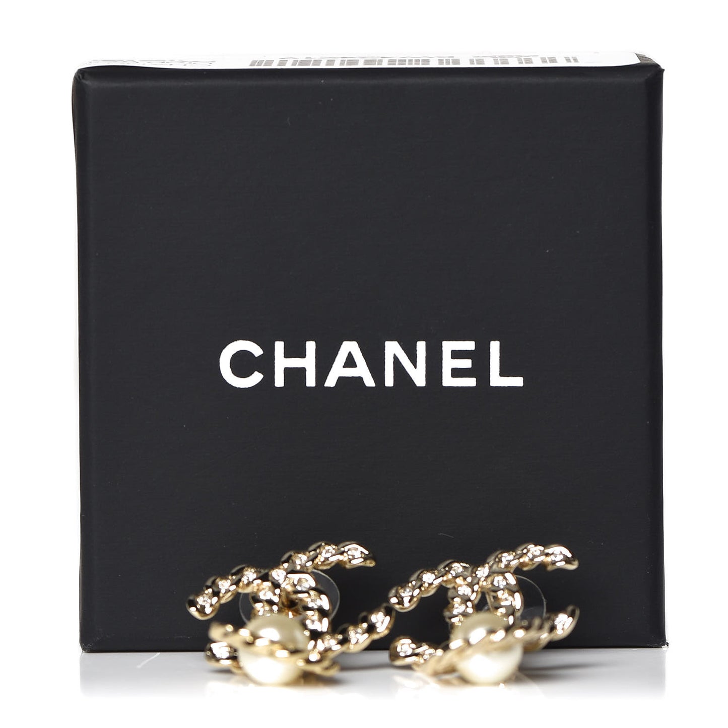 Crystal Pearl Pearls Coronation CC Drop Earrings Gold