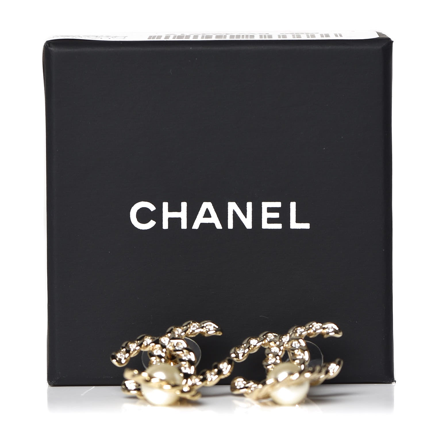 Chanel Crystal Pearl Pearls Coronation CC Drop Earrings Gold 6 of 6