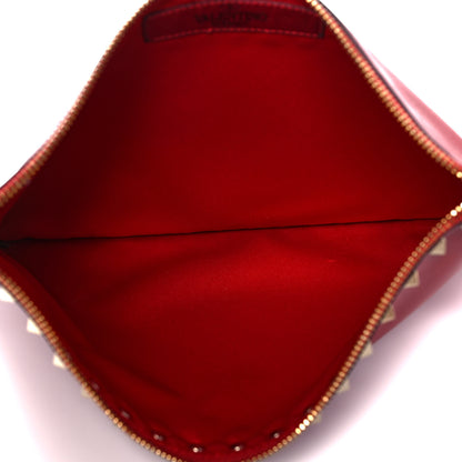 Valentino Garavani Vitello Large Rockstud Zip Pouch Red 5 of 9
