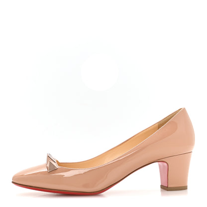 Christian Louboutin Patent Pyramidam 45 Pumps 40 Nude 1 of 7