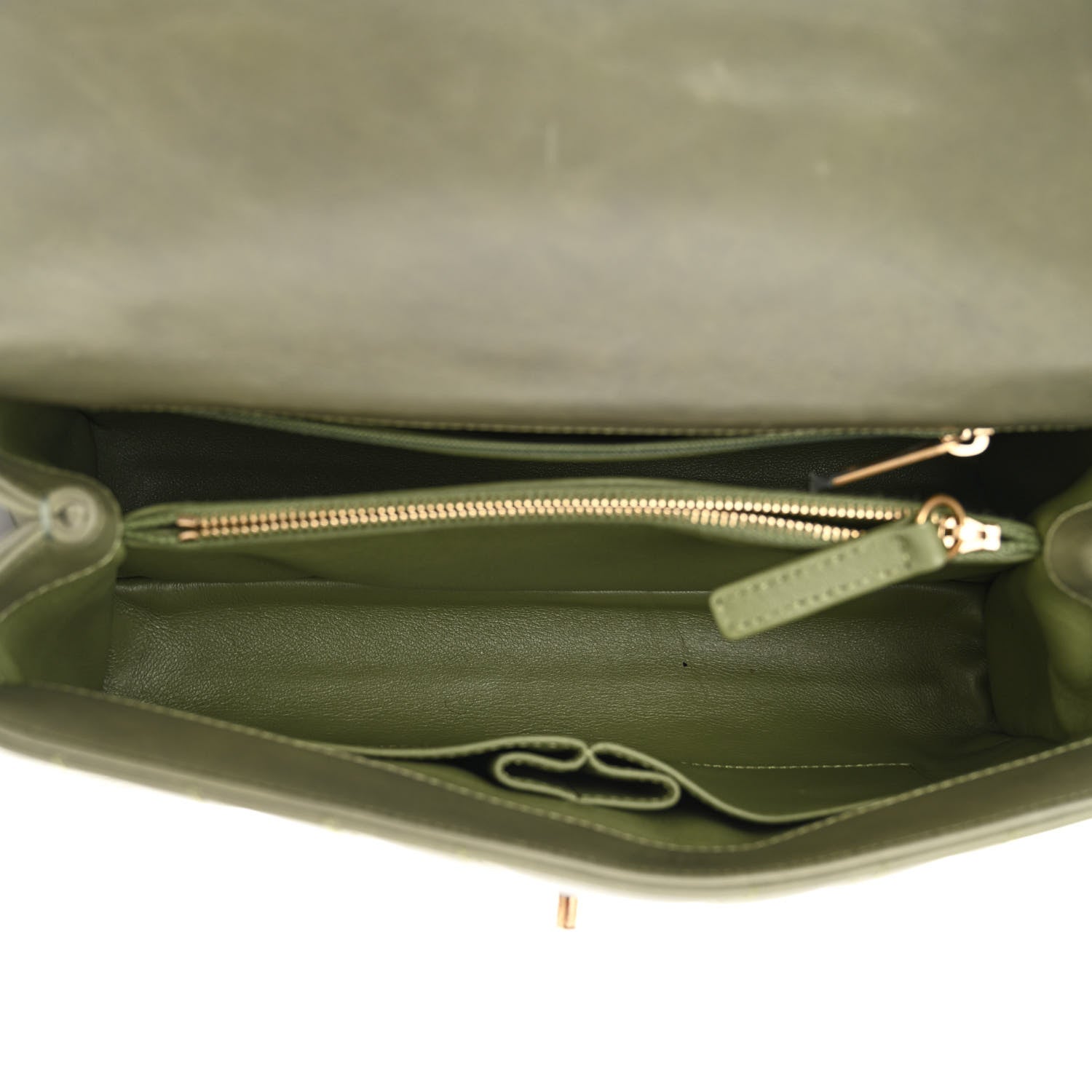 Chanel Calfskin Lizard Chevron Quilted Small Coco Handle Flap Green 5 of 11