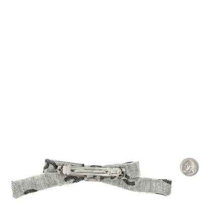 Chanel Fabric CC Hair Clip Bow Black White 2 of 4