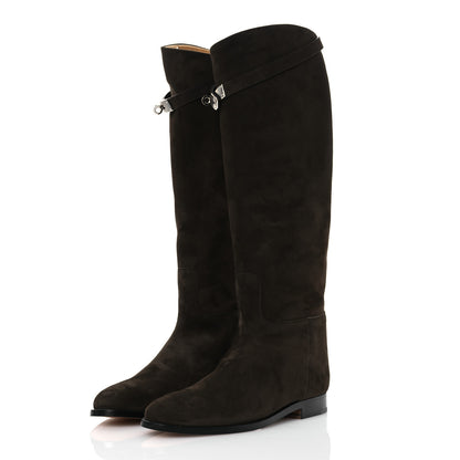 Hermes Suede Kelly Jumping Boots 39 Ecorce 4 of 12