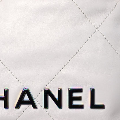 Chanel Shiny Calfskin Quilted Rainbow Mini Chanel 22 White 8 of 13