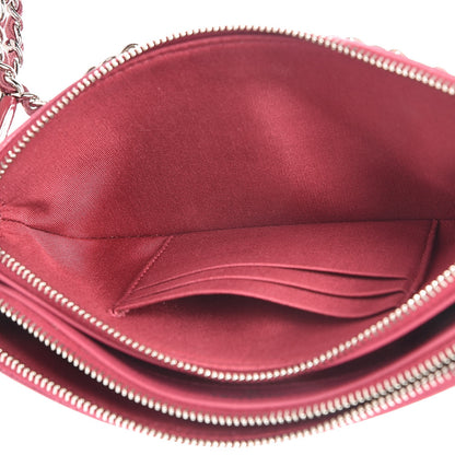 Chanel Lambskin Camellia Embossed Small Clutch With Chain Fuchsia 7 of 10