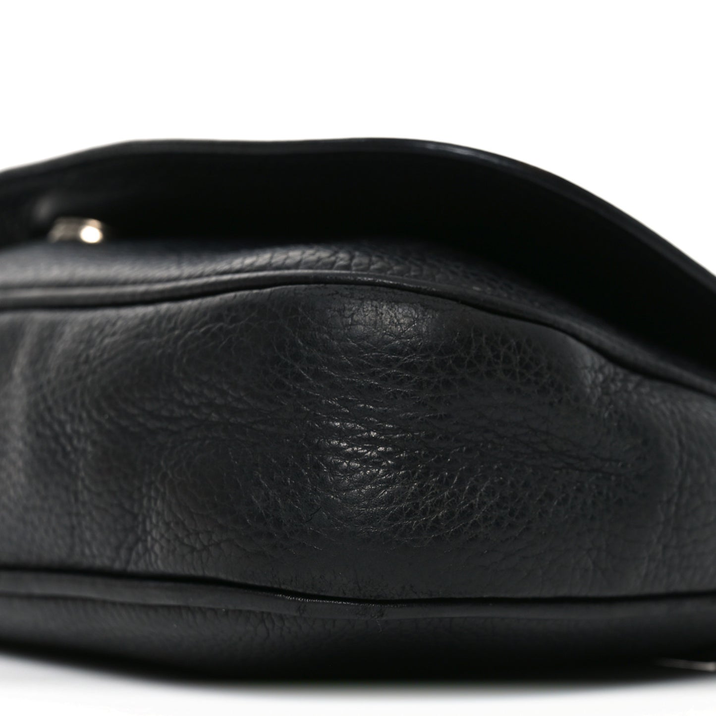 Pebbled Calfskin Medium Soho Flap Crossbody Black