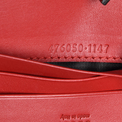 Gucci GG Supreme Monogram Cherry Embellished Card Case Wallet Hibiscus Red 7 of 8