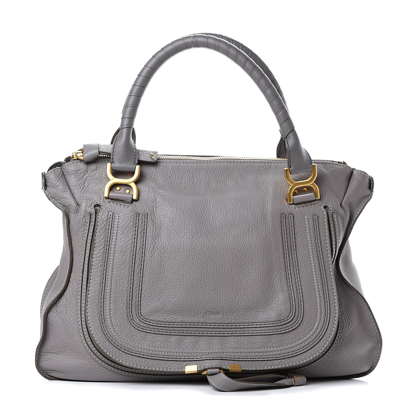 Calfskin Large Marcie Satchel Cashmere Grey