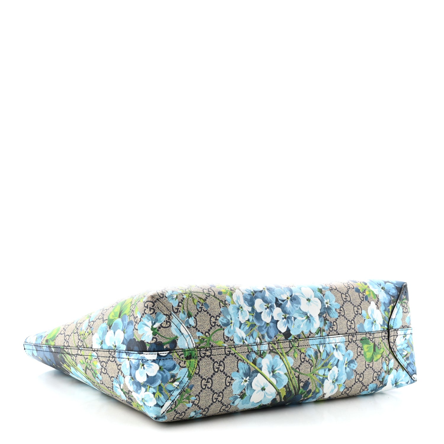 Gucci GG Supreme Monogram Blooms Medium Reversible Tote Beige Blue Navy 6 of 16