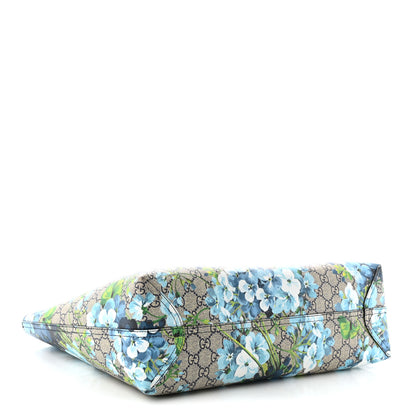 Gucci GG Supreme Monogram Blooms Medium Reversible Tote Beige Blue Navy 6 of 16