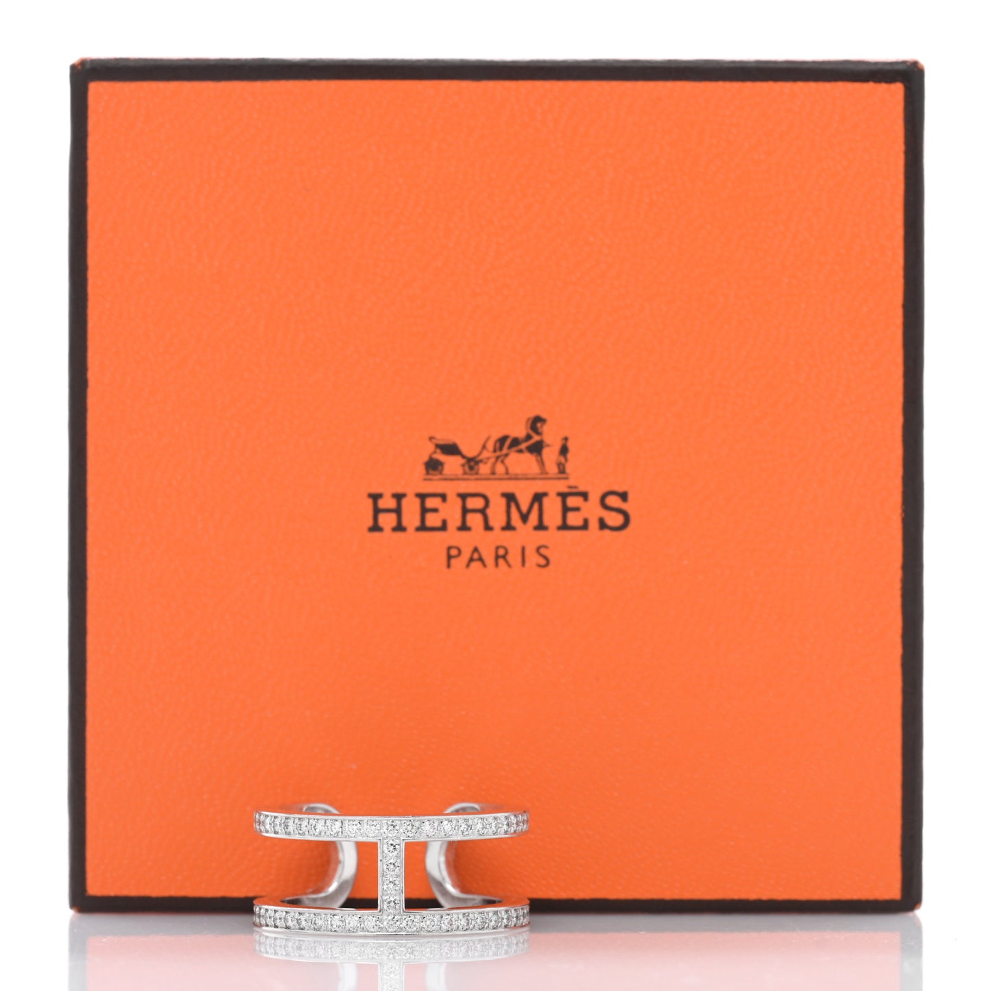 18K White Gold Diamond MM Ever Chaine D'Ancre Ring 52 6